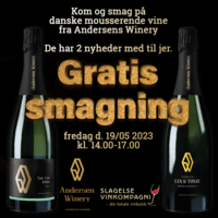 Gratis smagning af danske mousserende vine fra Andersens Winery - d. 19. maj 2023 - Slagelse Vinkompagni