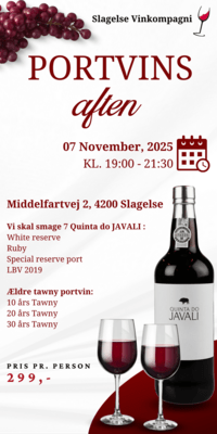 Portvinssmagning - Fredag d. 07. november 2025 - Slagelse Vinkompagni