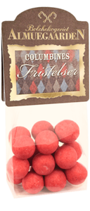 Almuegaarden - Chokolade-lakridser med hindbær, 110g