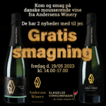 Gratis smagning af danske mousserende vine fra Andersens Winery - d. 19. maj 2023