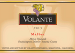 Volante Malbec McCoy Vineyards Sonoma County 2013